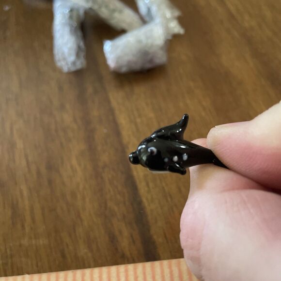 9pc Vintage Mini Ceramic Fish Animal Figurine – Porcelain Miniature Collectible - Picture 2 of 5